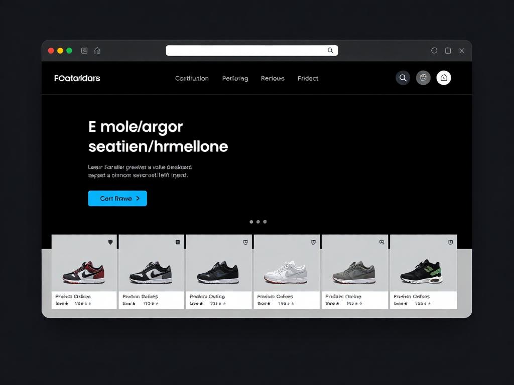 E-commerce website concept with a minimal product grid and cart drawer