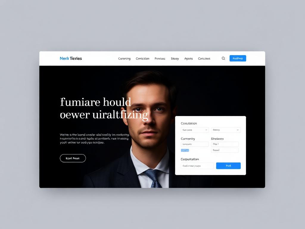 Professional consulting firm website concept with consultation booking panel